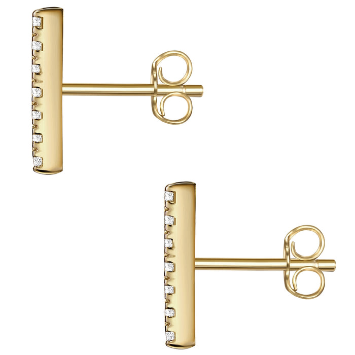 Ohrstecker gold Stab Zirkonia