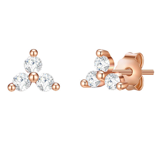 Ohrstecker roségold Blume Zirkonia