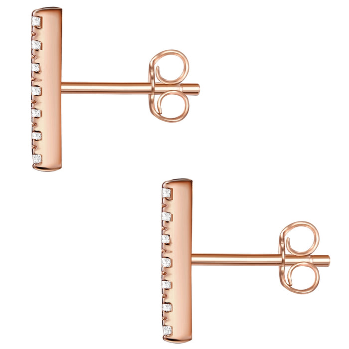 Ohrstecker roségold Stab Zirkonia