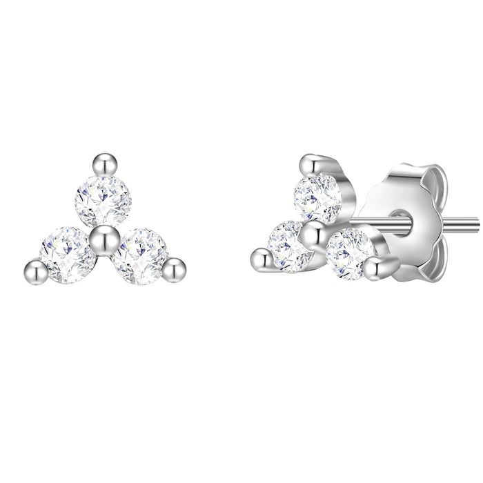 Ohrstecker silber Blume Zirkonia