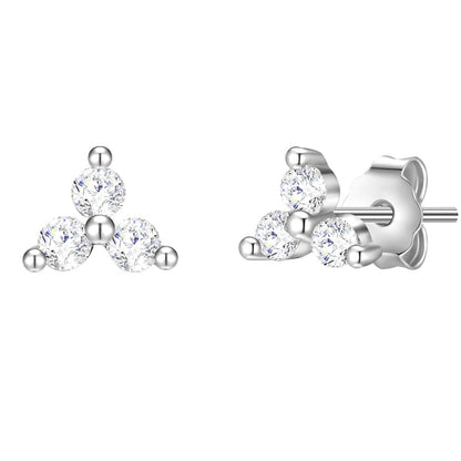 Ohrstecker silber Blume Zirkonia
