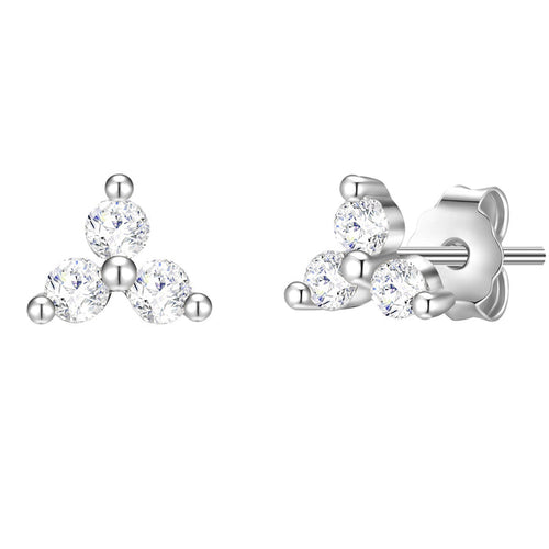 Ohrstecker silber Blume Zirkonia