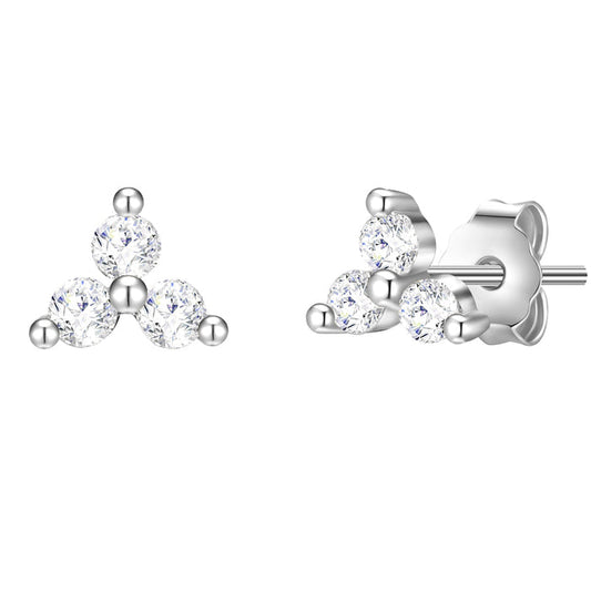 Ohrstecker silber Blume Zirkonia