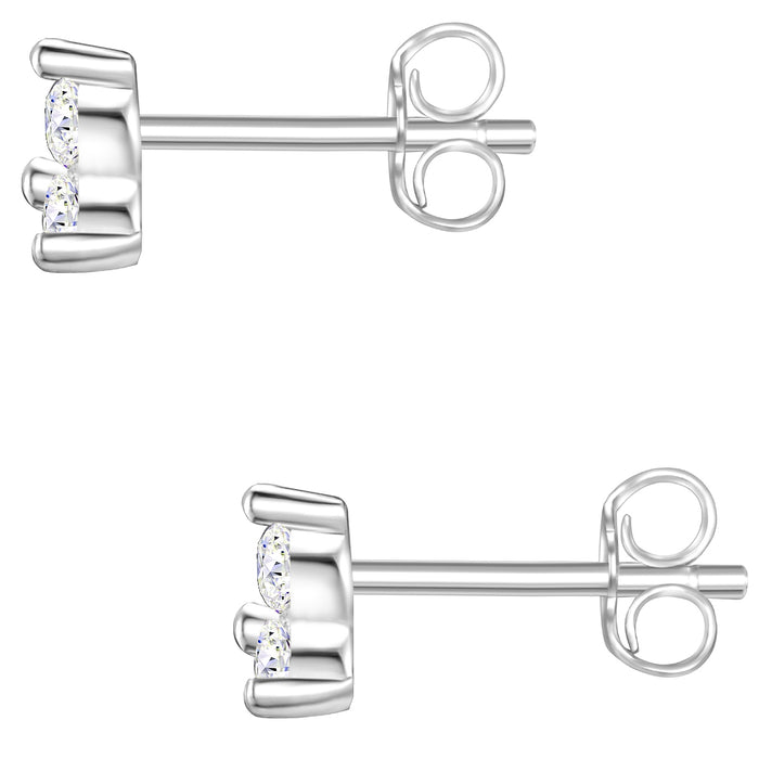 Ohrstecker silber Blume Zirkonia