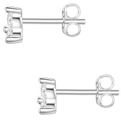 Ohrstecker silber Blume Zirkonia