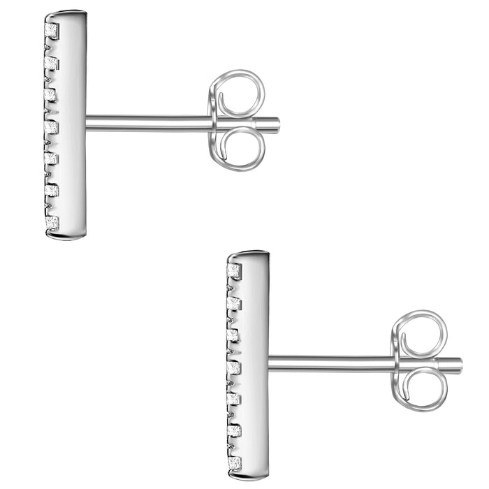 Ohrstecker silber Stab Zirkonia
