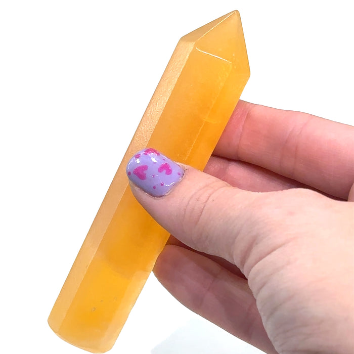 One Med Orange Calcite gemstone tower