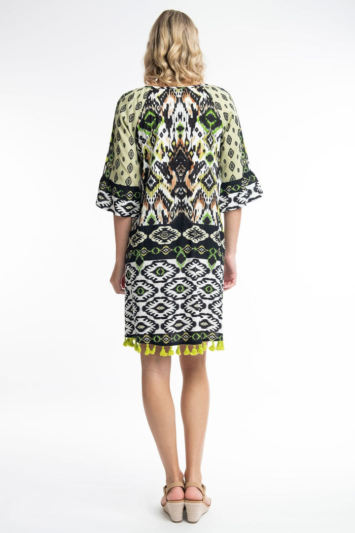 Orientique 61615 Green Izmir Tassle Dress - Dotique