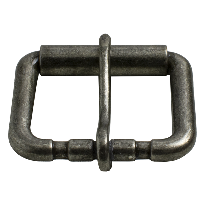 Natural Silver finish, 1.5 inch roller buckle, nickel free, hypoallergenic, rectangular shape