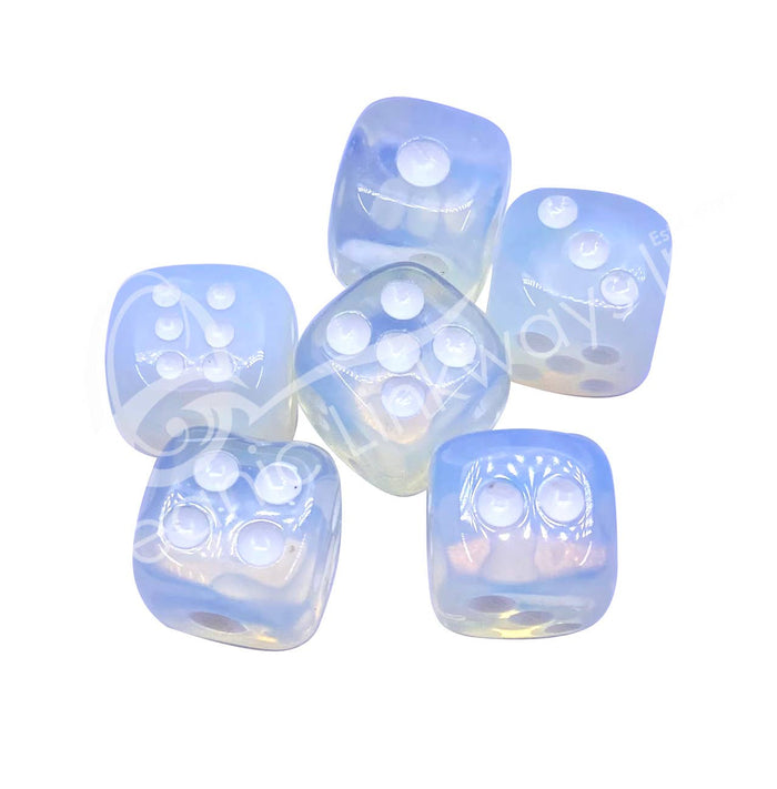 PAIR OF DICE - OPALITE 0.5"