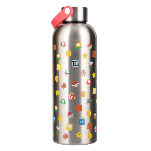 Paladone Super Mario Metal Water Bottle with Carry Loop