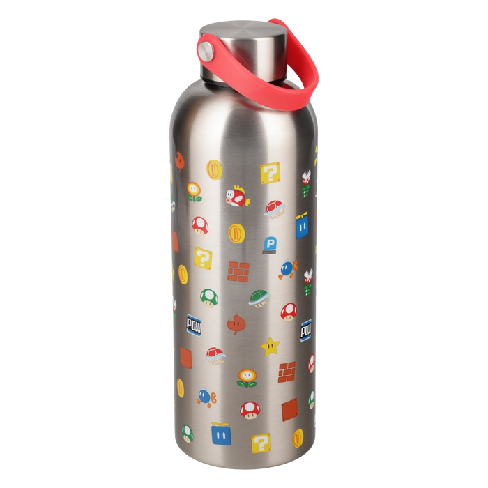 Paladone Super Mario Metal Water Bottle with Carry Loop