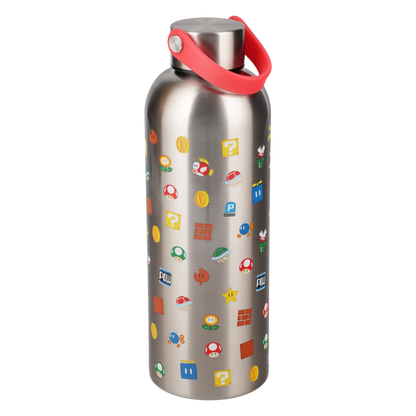 Paladone Super Mario Metal Water Bottle with Carry Loop