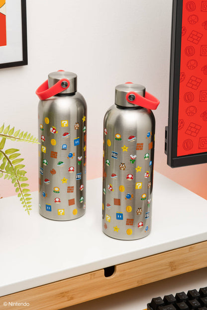Paladone Super Mario Metal Water Bottle with Carry Loop
