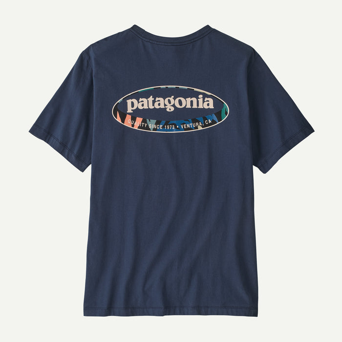Patagonia Men's '95 Oval Logo T-Shirt - New Navy: Kaleido