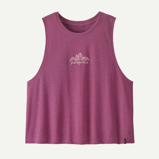 Patagonia Women's Capilene® Cool Trail Cropped Tank - Fitz Roy Nimbus: Faded Magenta