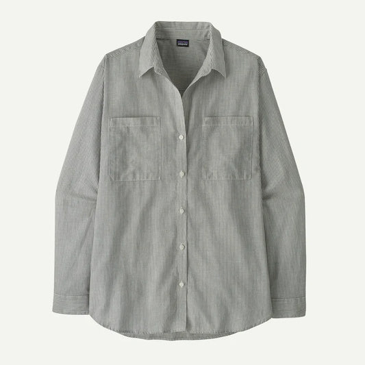 Patagonia Women's Lightweight A/C Buttondown Shirt - Solstice Stripe: Smolder Blue