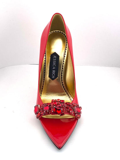 Patent Leather Pointed-Toe Stiletto Pump Diamond Pump