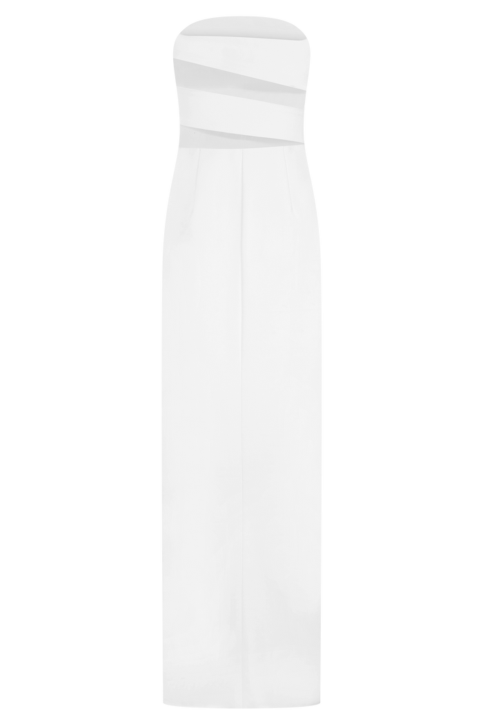 Paulina Cut Out Strapless Maxi Dress - White