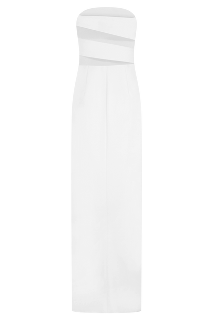 Paulina Cut Out Strapless Maxi Dress - White