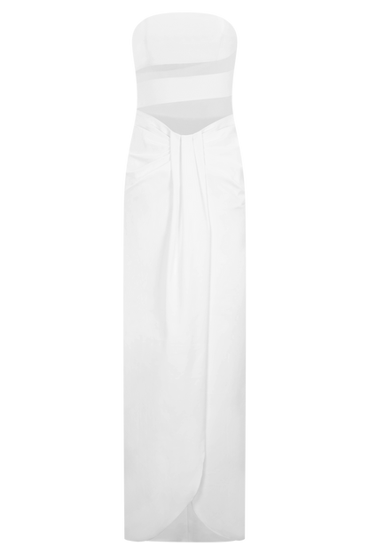 Paulina Cut Out Strapless Maxi Dress - White