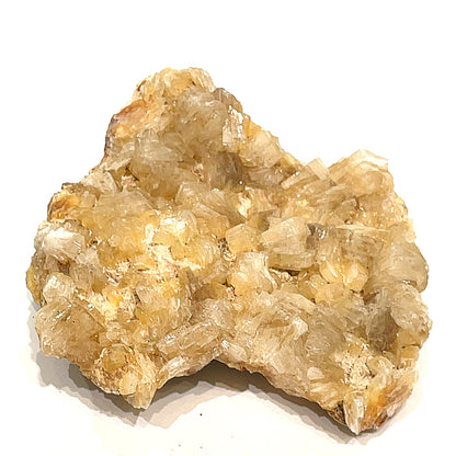 #8 Peach Stilbite on a white background, front view.