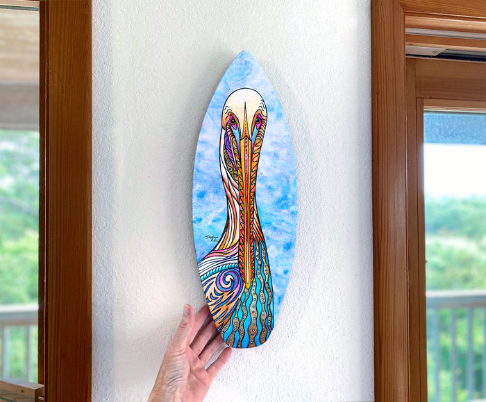 Pelican Party Surfboard Wall Art