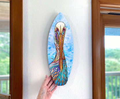 Pelican Party Surfboard Wall Art