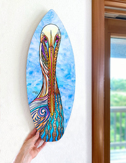 Pelican Party Surfboard Wall Art