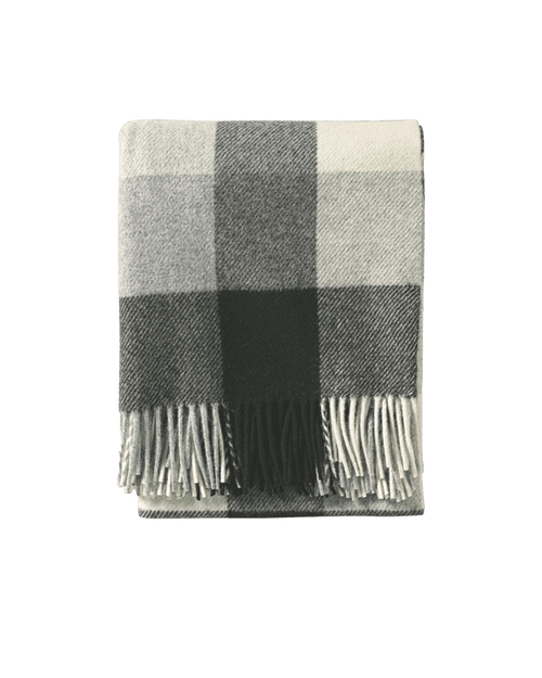 Black/Ivory Custom Pendleton Wool Fringed Throw - Corporate Gifts