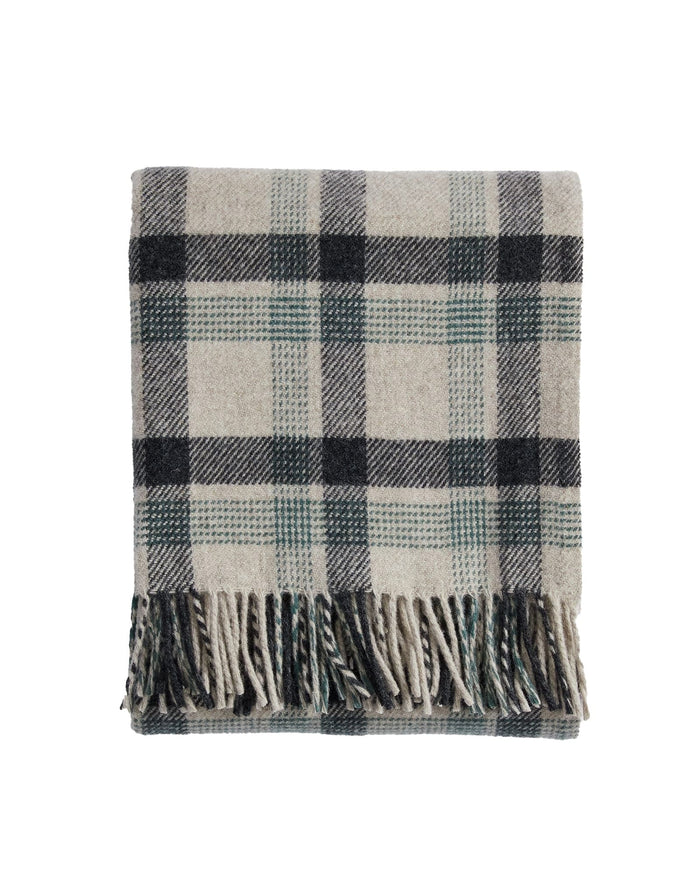 Oat Kelso Plaid Custom Pendleton Wool Fringed Throw - Corporate Gifts