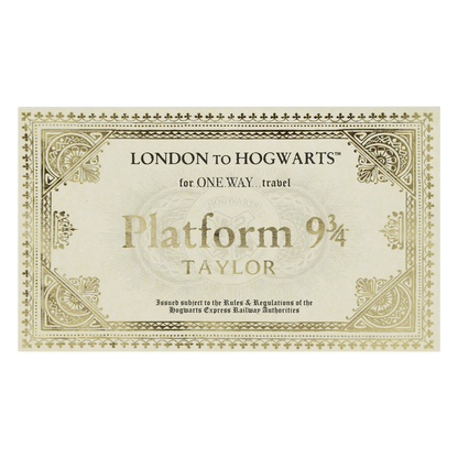 Personalized Hogwarts Express Ticket