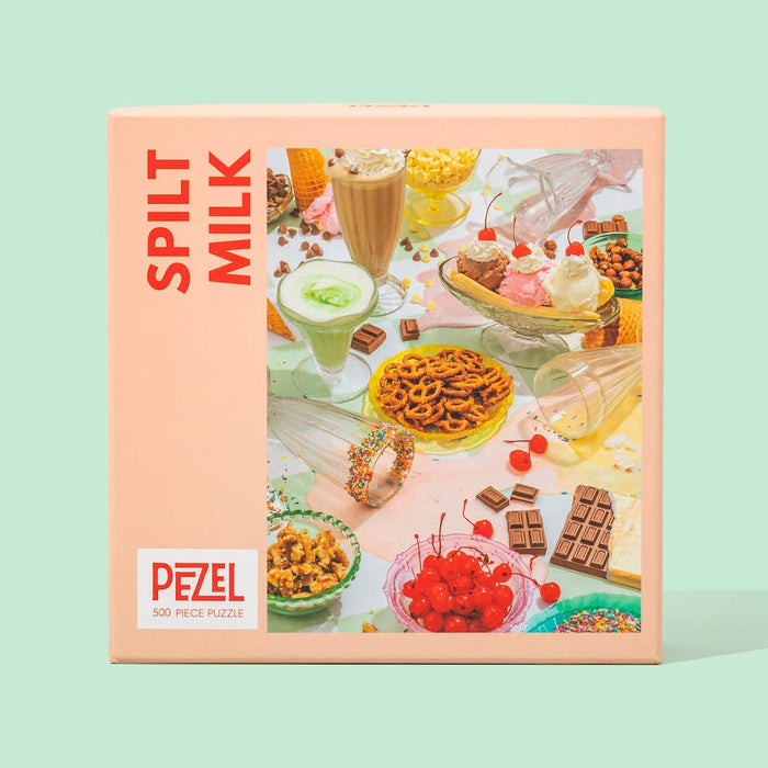 Pezel Puzzles - Spilt Milk | 500 Piece Jigsaw Puzzle w/ Canvas Bag