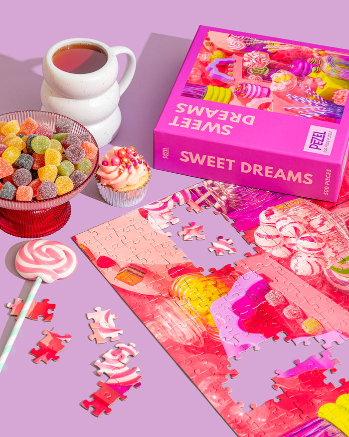 Pezel Puzzles - 🍭 Sweet Dreams 🌈 | 500 Piece Jigsaw Puzzle w/ Canvas Bag