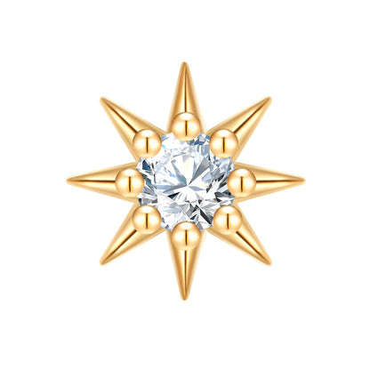 Piercing Blume gold mit Zirkonia