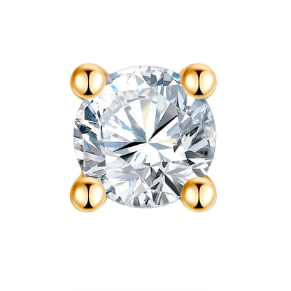 Piercing eckig groß gold Zirkonia weiss