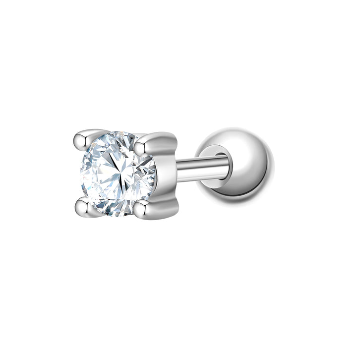 Piercing eckig groß Zirkonia weiss