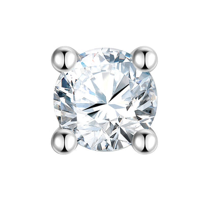 Piercing eckig groß Zirkonia weiss