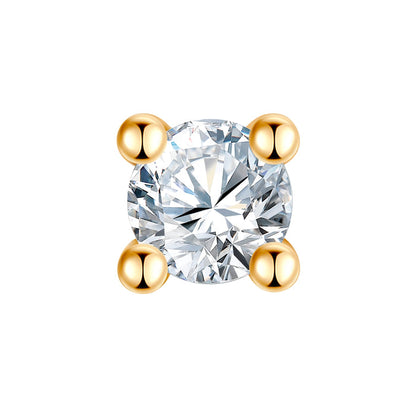 Piercing eckig medium gold mit Zirkonia