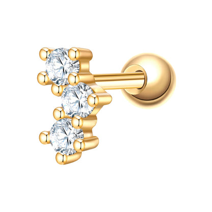 Piercing glamour gelbgold mit Zirkonia