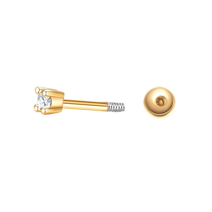 Piercing klein gold Zirkonia