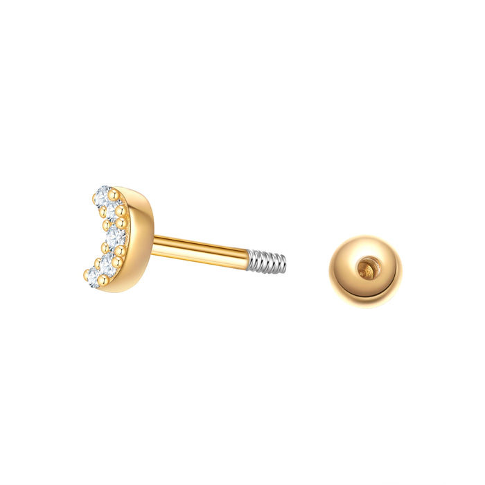 Piercing Mond gold Zirkonia