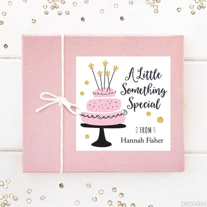 Pink, Black, and Gold Cake Gift Labels