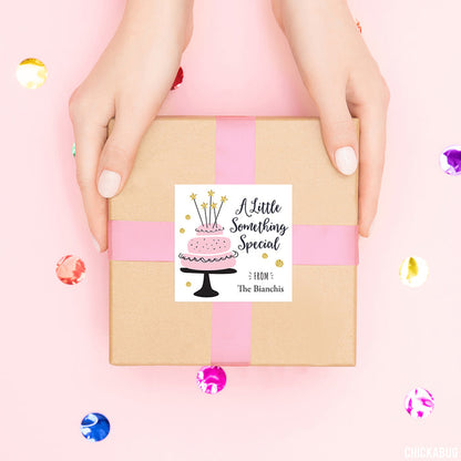 Pink, Black, and Gold Cake Gift Labels