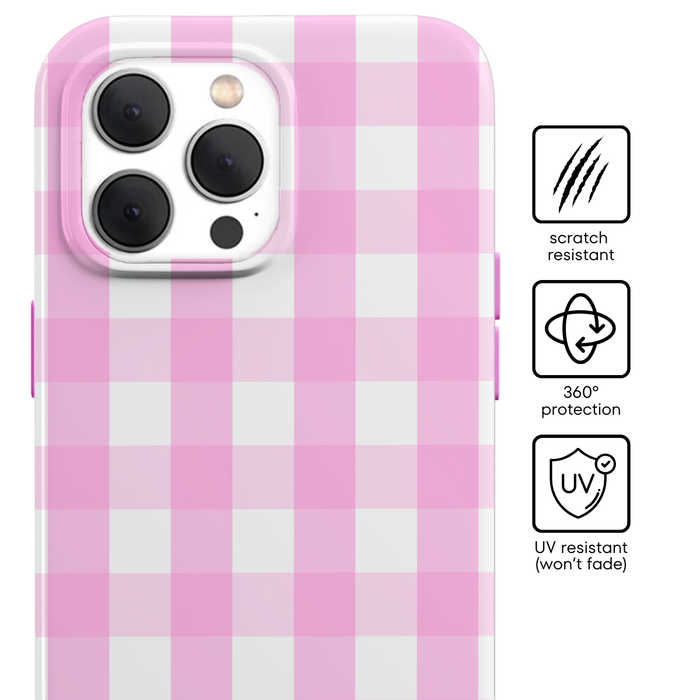 Pink Gingham MagSafe iPhone Case