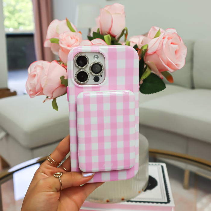 Pink Gingham MagSafe Power Bank