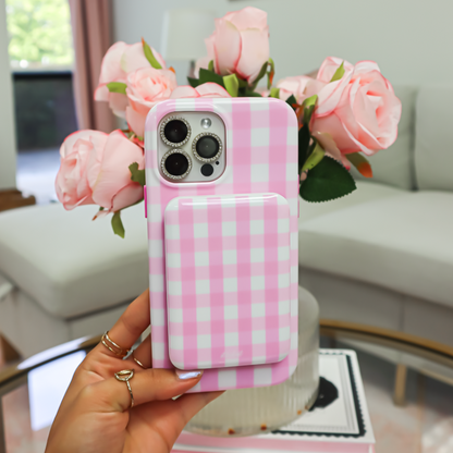Pink Gingham MagSafe Power Bank