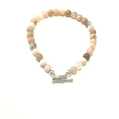 6.75'', 6mm pink opal gemstone beads