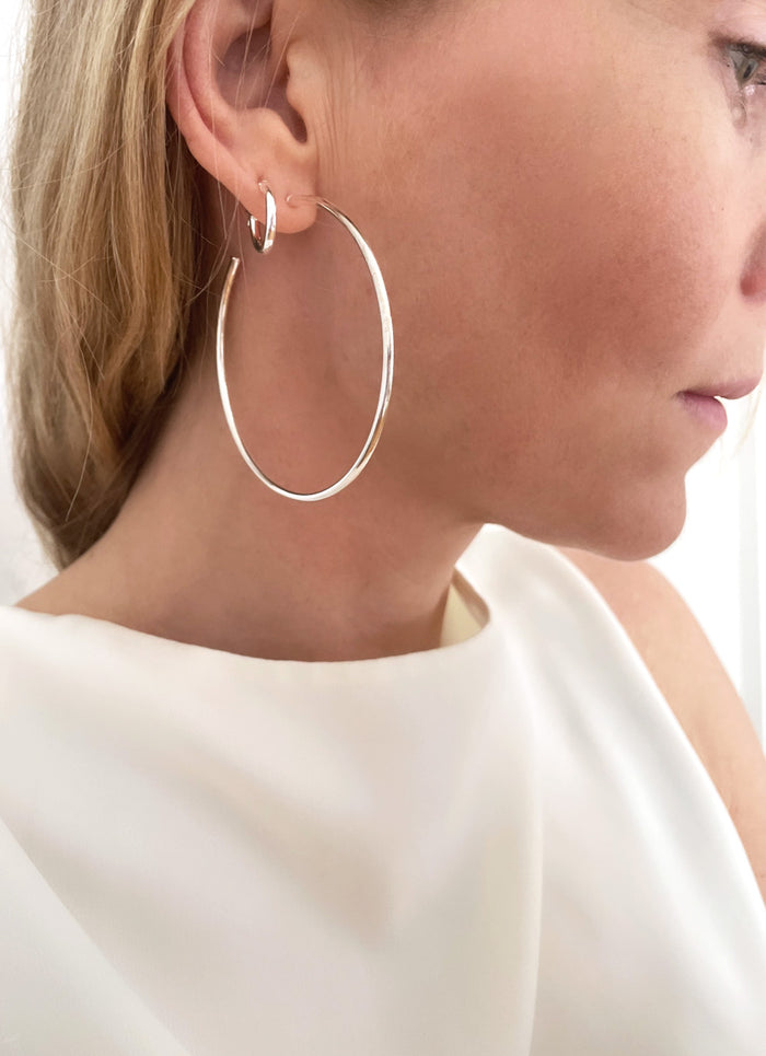 Plain Hoops XL 60 mm | 925 silver