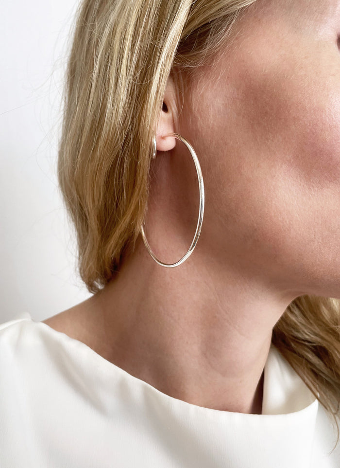 Plain Hoops XL 60 mm | 925 silver